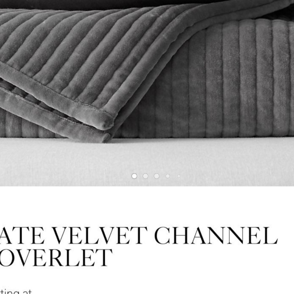 Restoration Hardware Tate Velvet coverlet King NEW